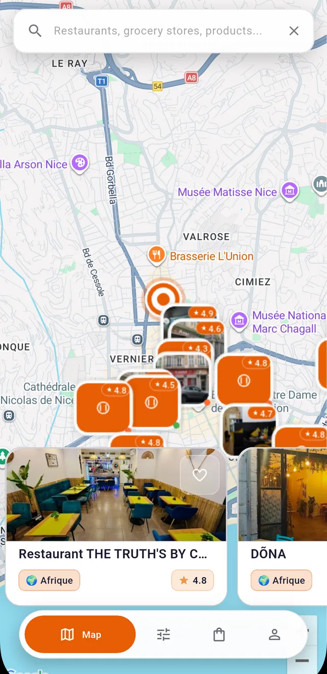 Capture — écran carte